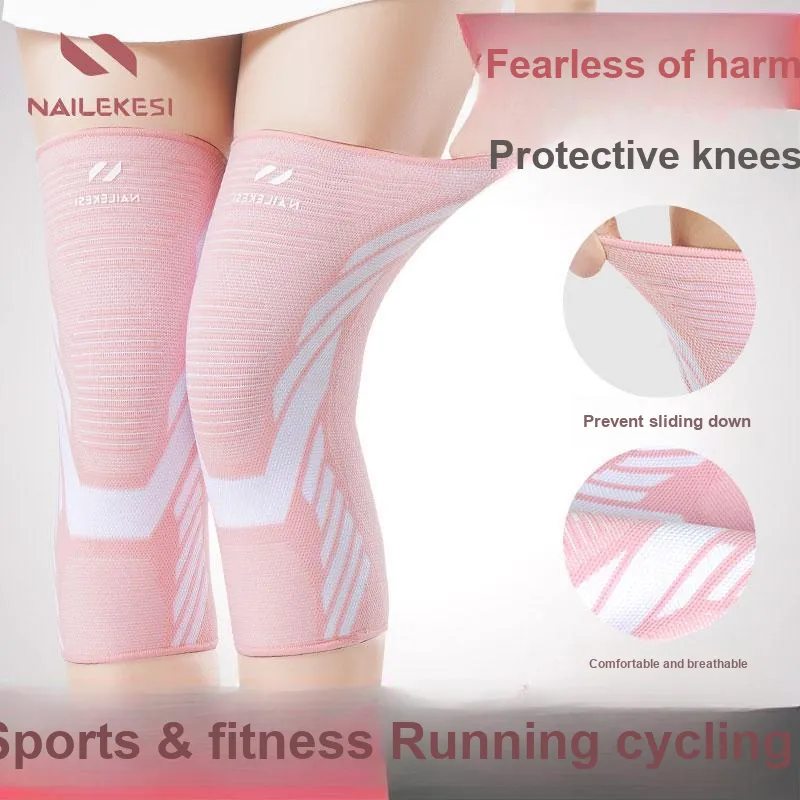 NAILEKESI Knee Pads Polyester Elastane Latex Thread Silicone Running Cycling Fitness Unisex-5