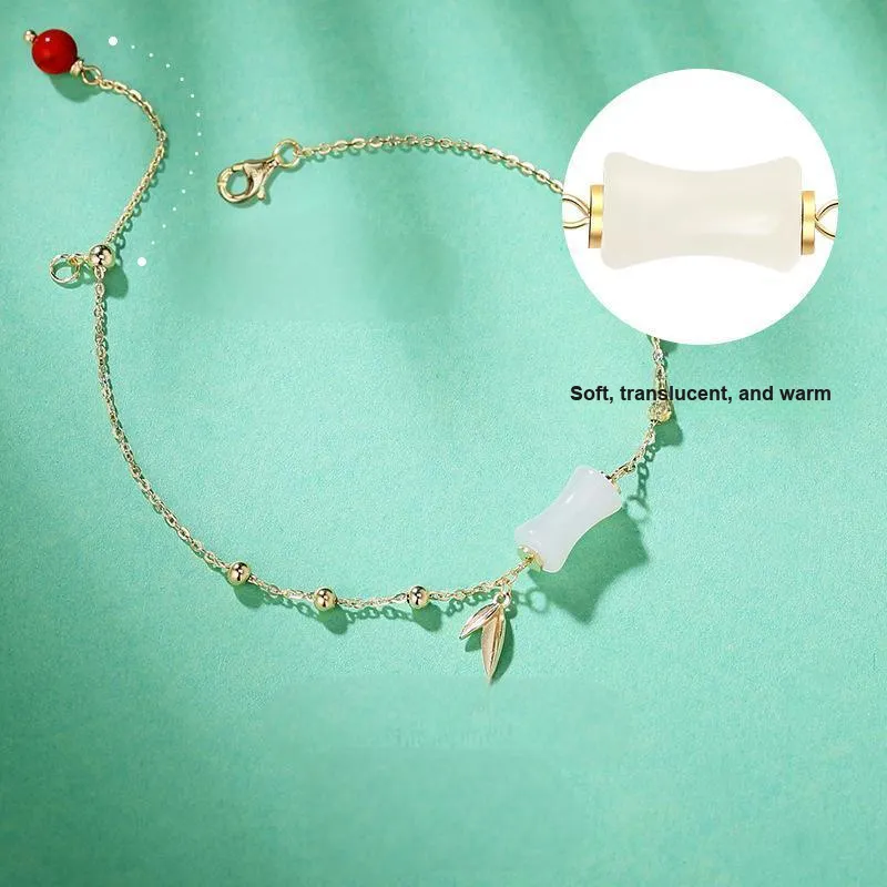 Mu Yao Hetian Jade Bracelets Pale Greenish White Jade Unisex-3