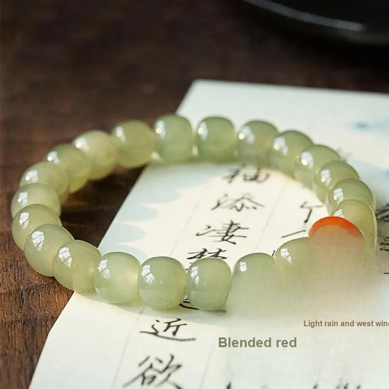 Jianlu Hetian Jade Bracelets Women's Pale Greenish White Jade-1