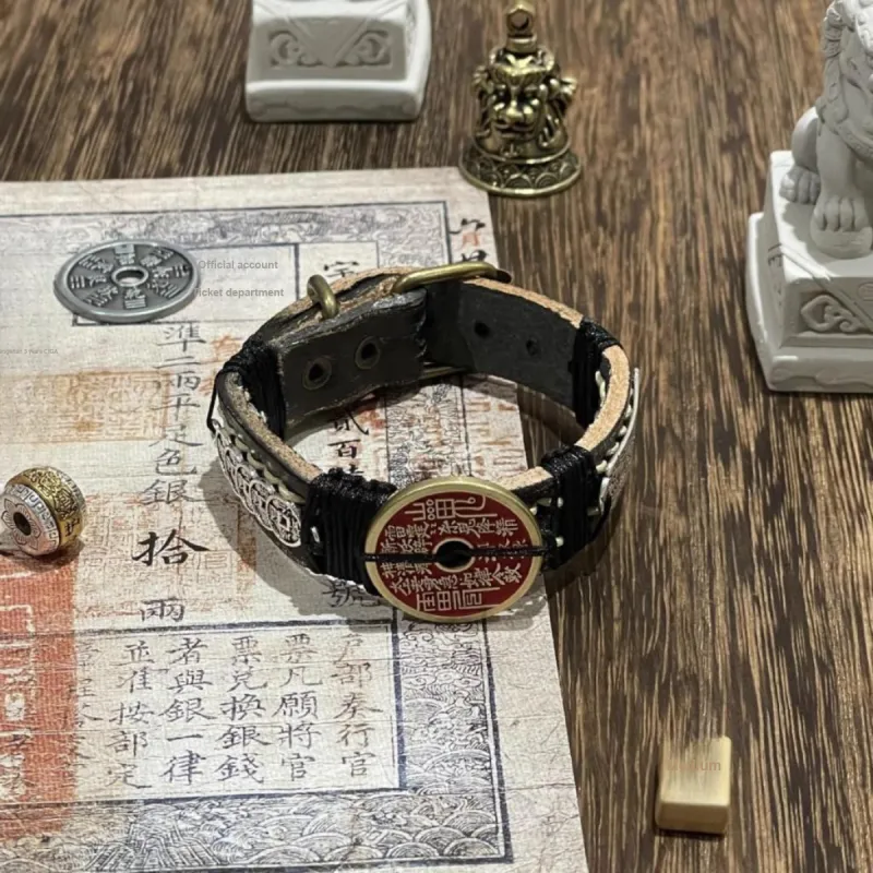 JIBAINANXI Alloy Leather Wristbands Unisex-4