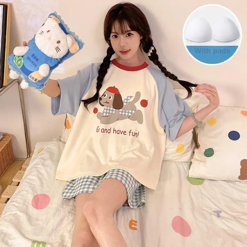 Sleeping Beauty Pajama Set Women's Pink Blue-2