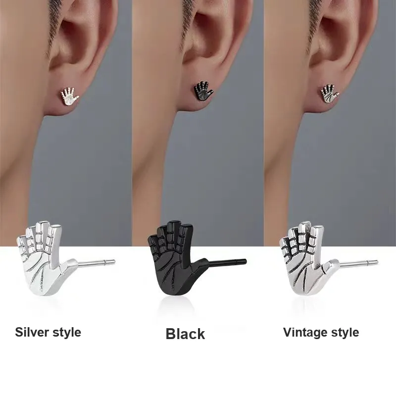 ZWU 925 Silver Needles Stud Earrings Unisex-3