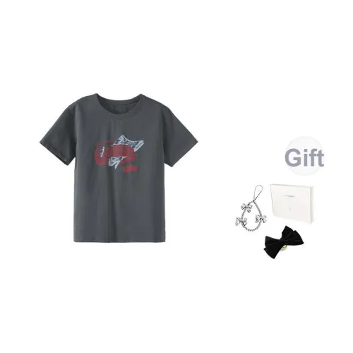 Fstudio Летний Корейский стиль Lazy С принтом 100% хлопок Повседневный Короткий рукав T-рубашки Женские