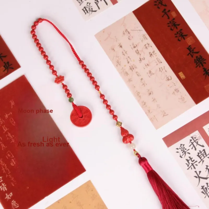 TIANTAISHAN Cinnabar Carved Jade Ornaments Unisex-1