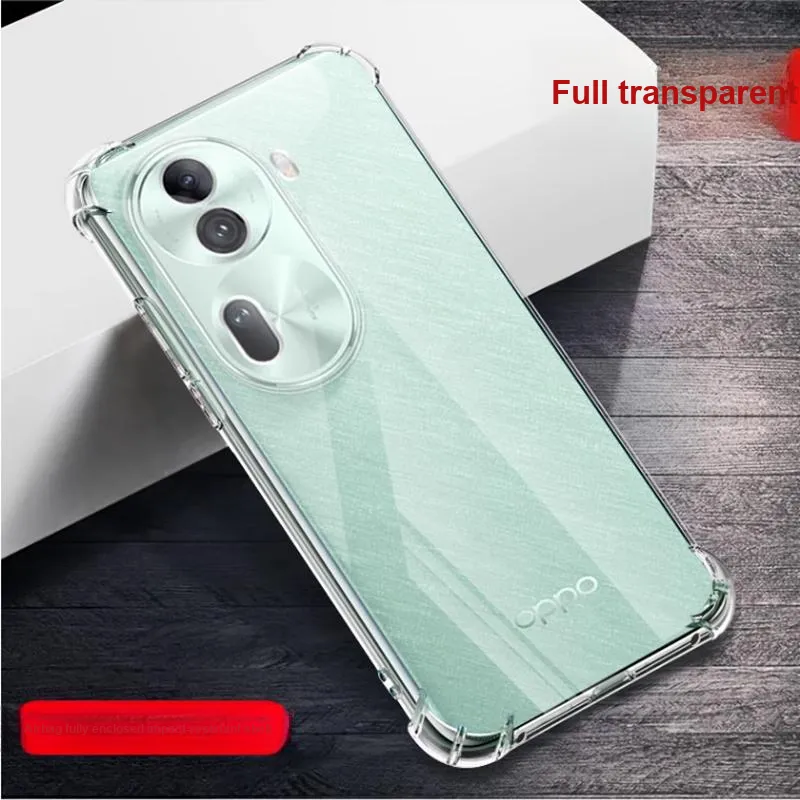 Cuttlefish Grid TPU Material Transparent Impact Resistant Phone Cases Compatible With Oppo Reno11 Minimalist-1