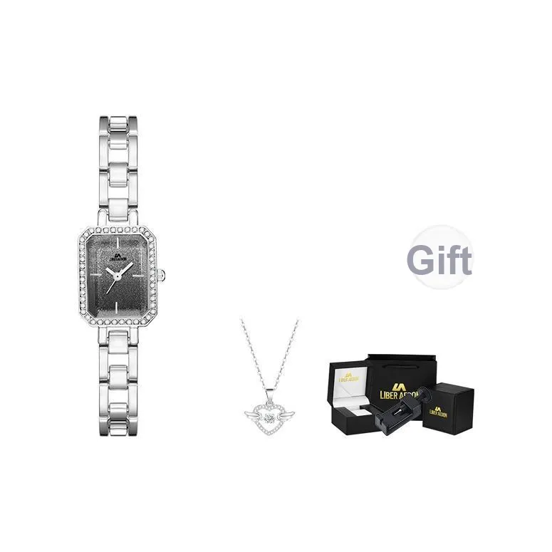 LIBER AEDON Наручные часы кварцевый механизм циферблат цвета космический серый женские часы