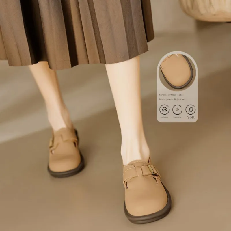 【dme】 Casual Single Shoes Women's Khaki-3