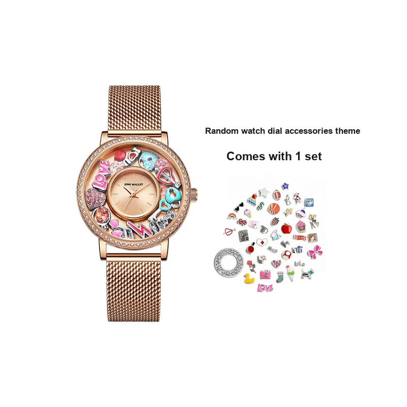 JUNO MALLET· Кварцевый механизм ремешок из нержавеющей стали золотой циферблат женские часы