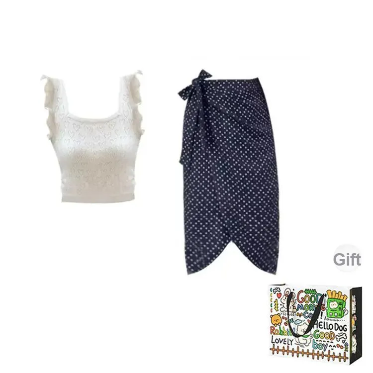Dippanis Two Piece Skirt Sets Women's-0