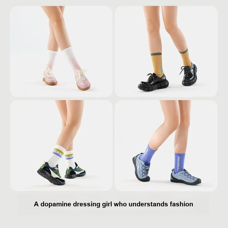 YOUKESHU Mid Calf Socks Unisex 3 Pack-2