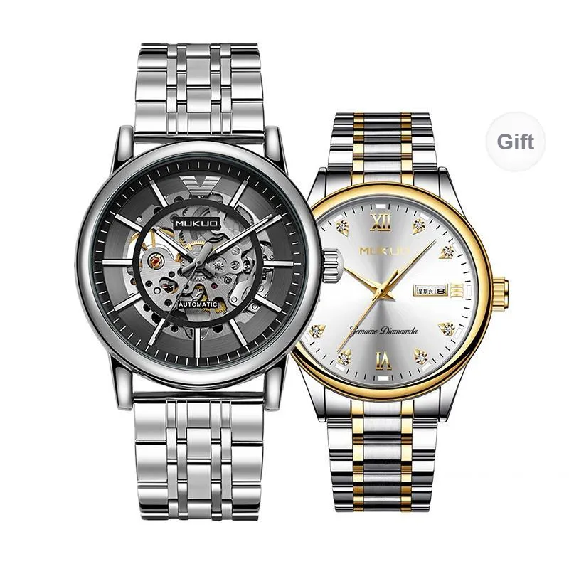 MUKUO Black Warrior Automatic Mechanical Movement Watch Unisex Black Dial-15
