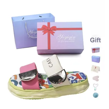 Take The Qin Rubber Sole Slip Resistant Quick Dry Massage Cushioning Slide Slippers Women's Gift Box Set