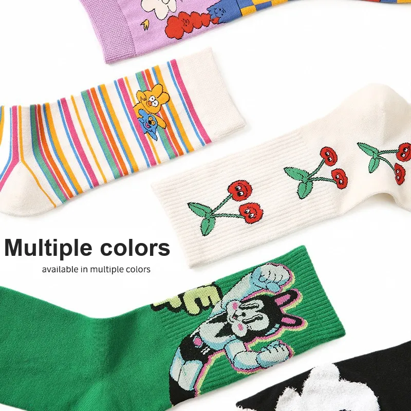 Vine Color Mid Calf Socks Women's 5 Pack-1