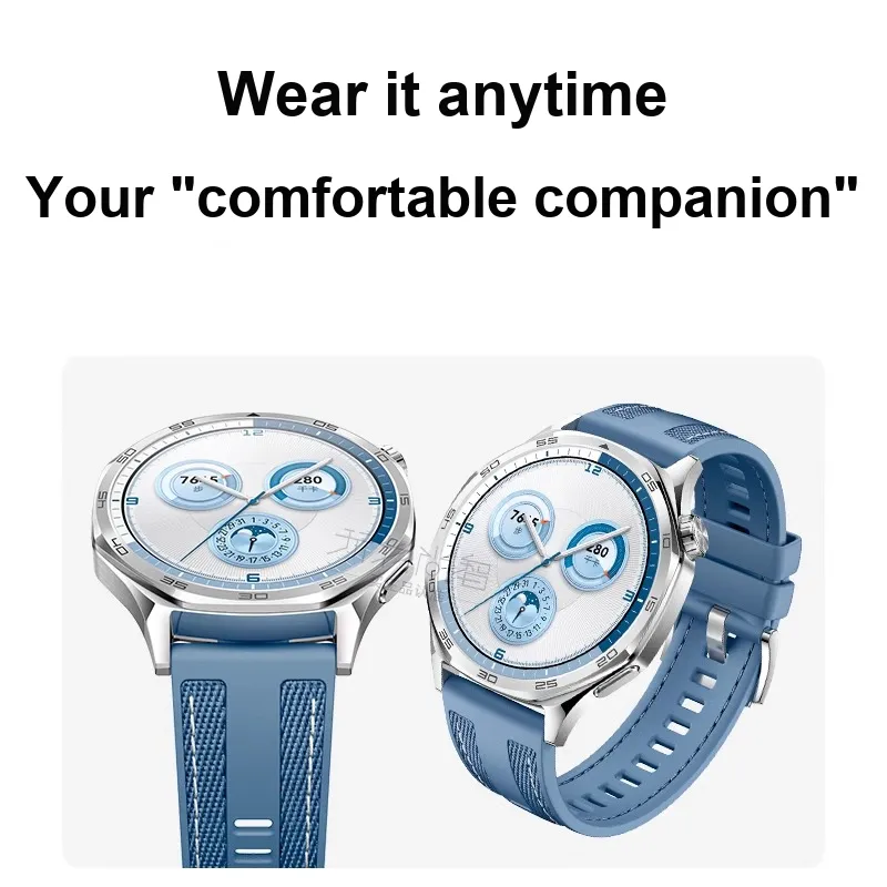 Watchbond Huawei Compatibility Watch Band 18/22mm Nylon, Silicone Material-2