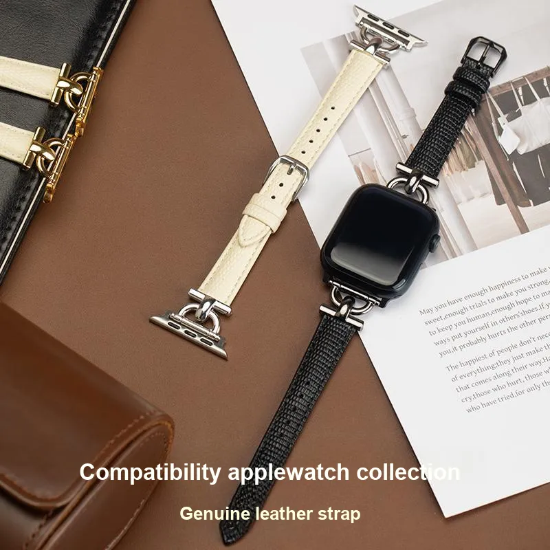 FUDIEN Apple Compatibility Watch Band 38 49mm Cowhide Leather Material-6
