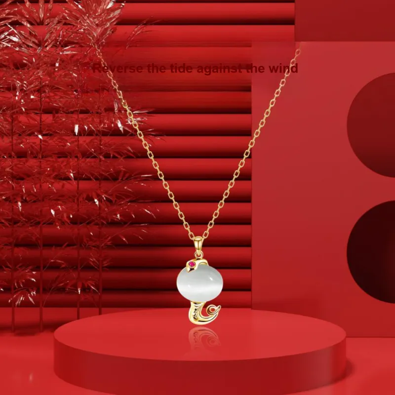 MGS Glass Cat Eye Necklaces Women's-9