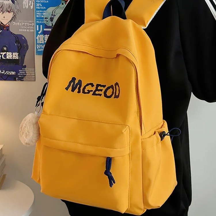 Huangmu Nylon Backpack Regular Unisex White/Blue/Black/Yellow/Red-2