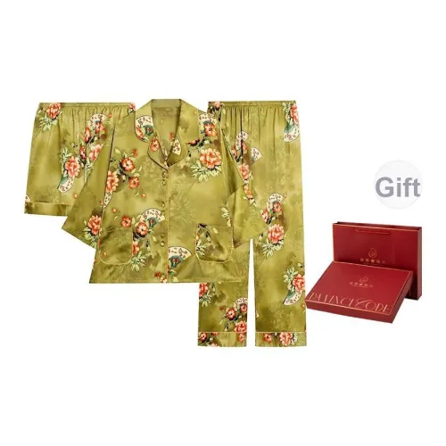 DAFENQIMIMA Pothos Ароматизированный Веер Трехкомпонентный Набор Женские Пижамные Комплекты