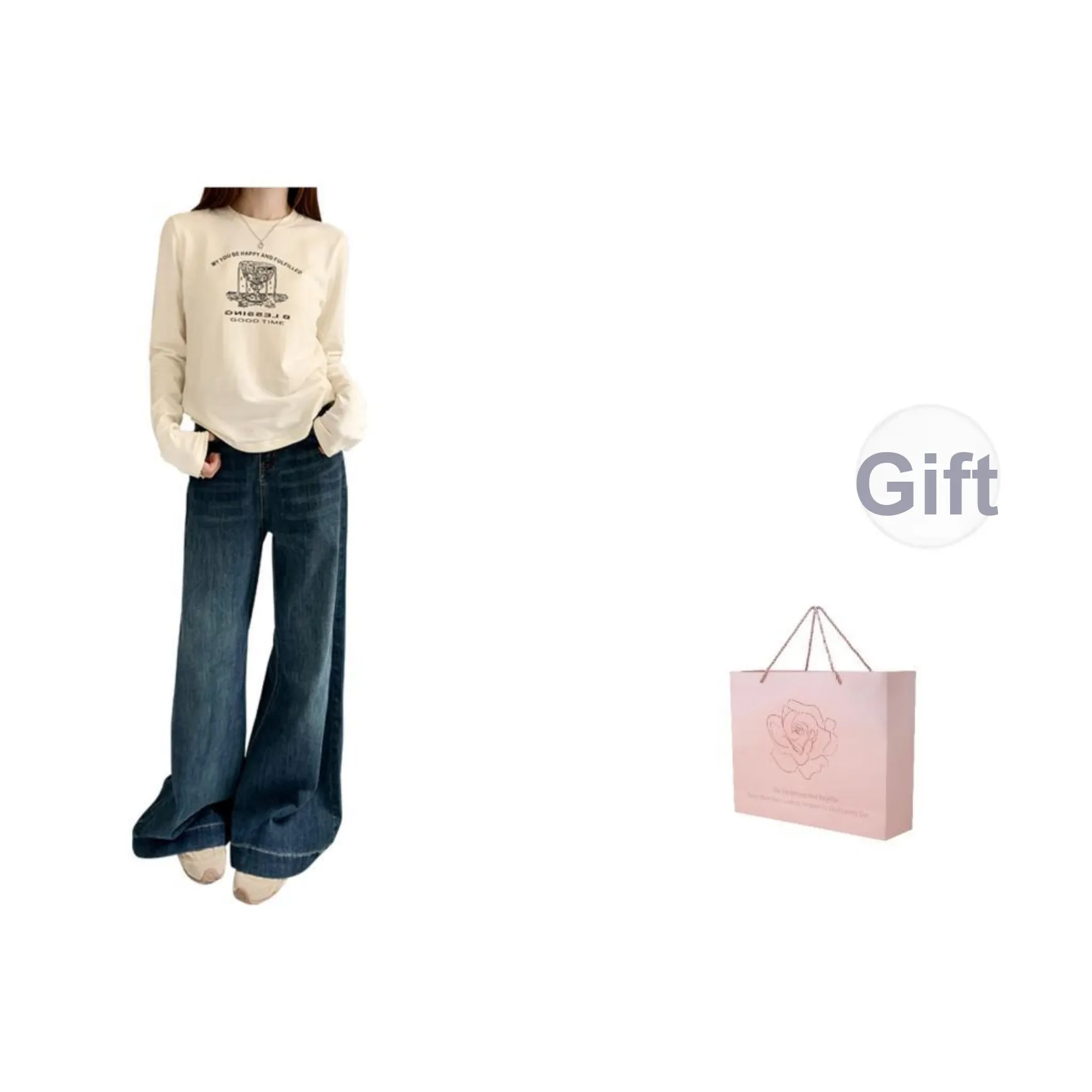 ZAZN Jeans Women's Blue Regular Shopping Bag Included