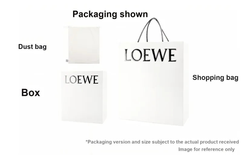 LOEWE Cubi Soft Smooth Cow Leather Jacquard Fabric Handbag Shoulder Bag Crossbody Bag Regular Men's Black-4