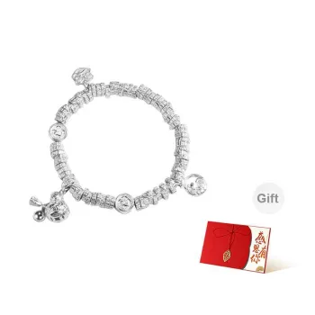 Wylyp 999 Fine Silver Bracelets Unisex Silver white Gift Box