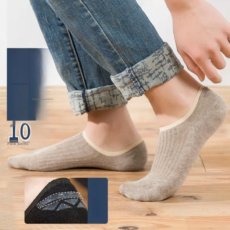 NANJIREN No-Show Socks Men's Mixed Color 10 Pack-2