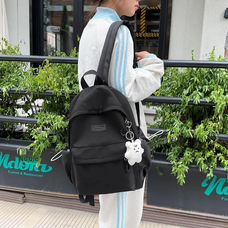 Single Warehouse Nylon Backpack Unisex White/Blue/Yellow/Black-17