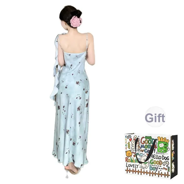ZVJH Sleeveless Dresses Women's Blue Dress Shopping Bag-1