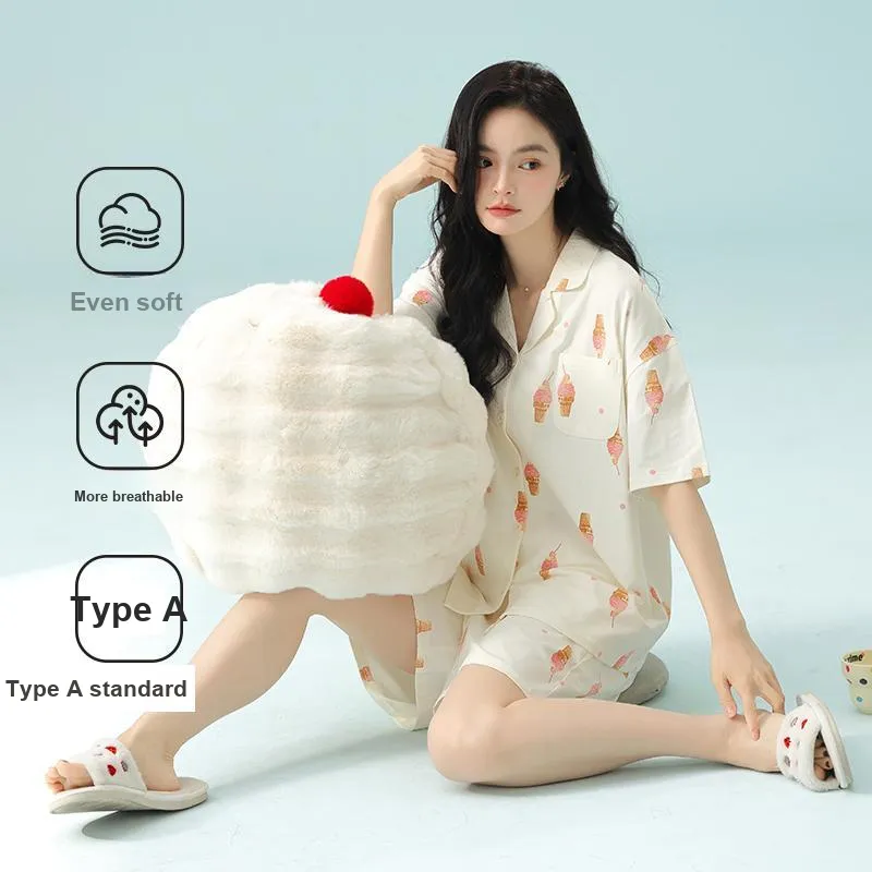 XIAFENYAN Pajama Set Women's Apricot-3