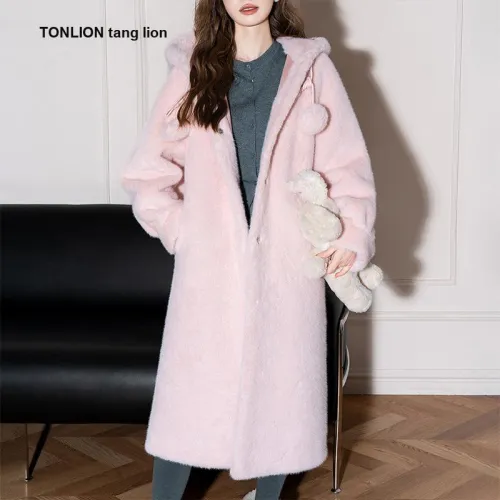 Tonlion Светло-розовый Женские Меховые изделия