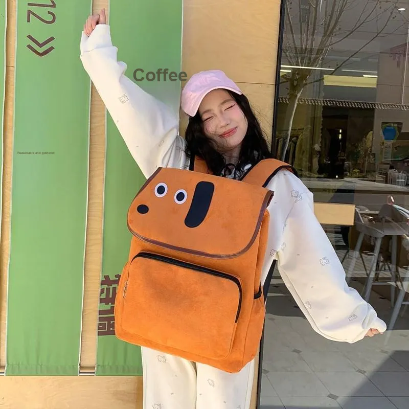 KARUISHA Composite Cloth Backpack Women's Orange Yellow-2