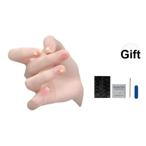 OUYUJI False Nail Овал Квадрат MID Длина Светло-розовый Стиль Smudge Instagram