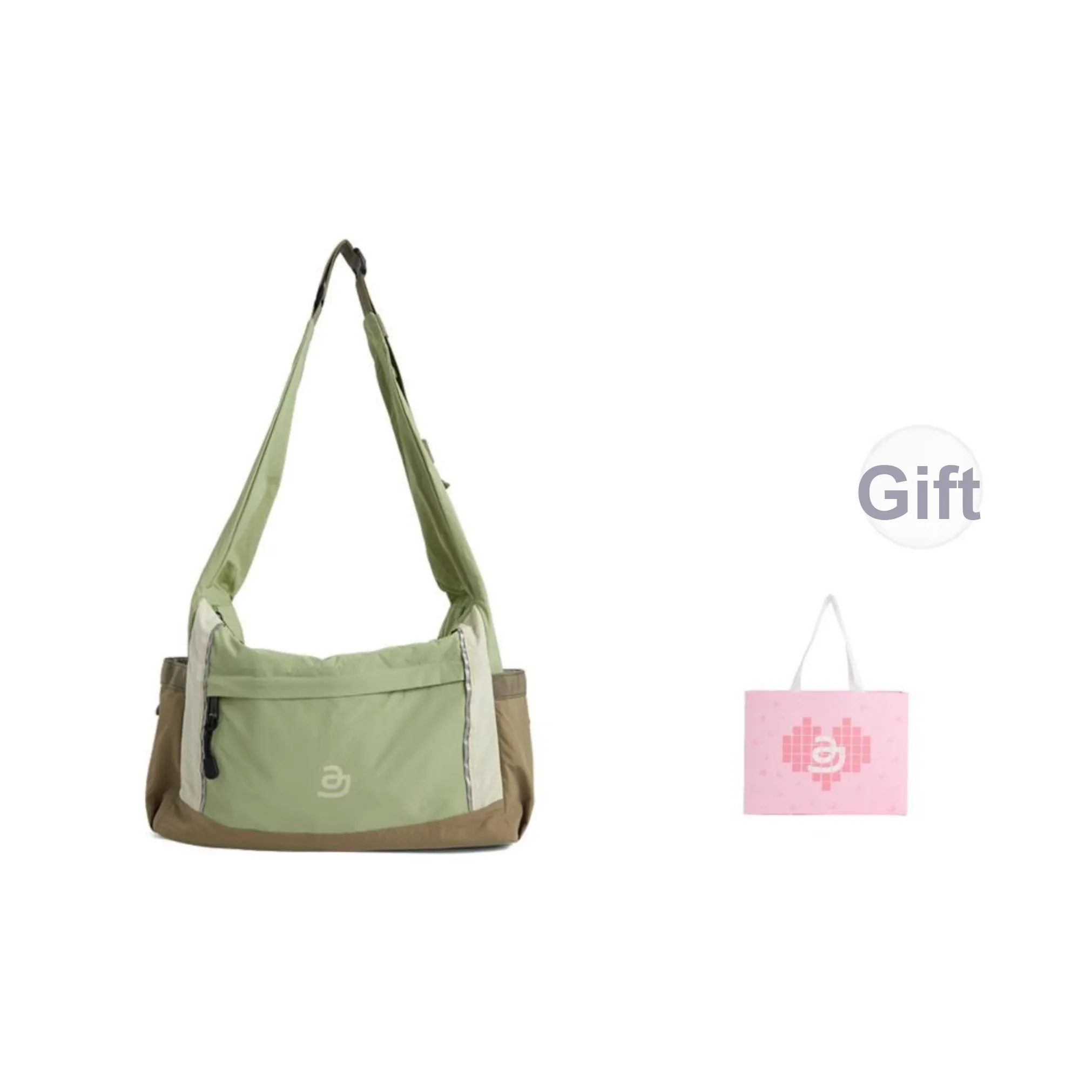 JACD Polyester Lightweight Crossbody Bag Medium Size Women's Winter Pear Green/Ocean Blue