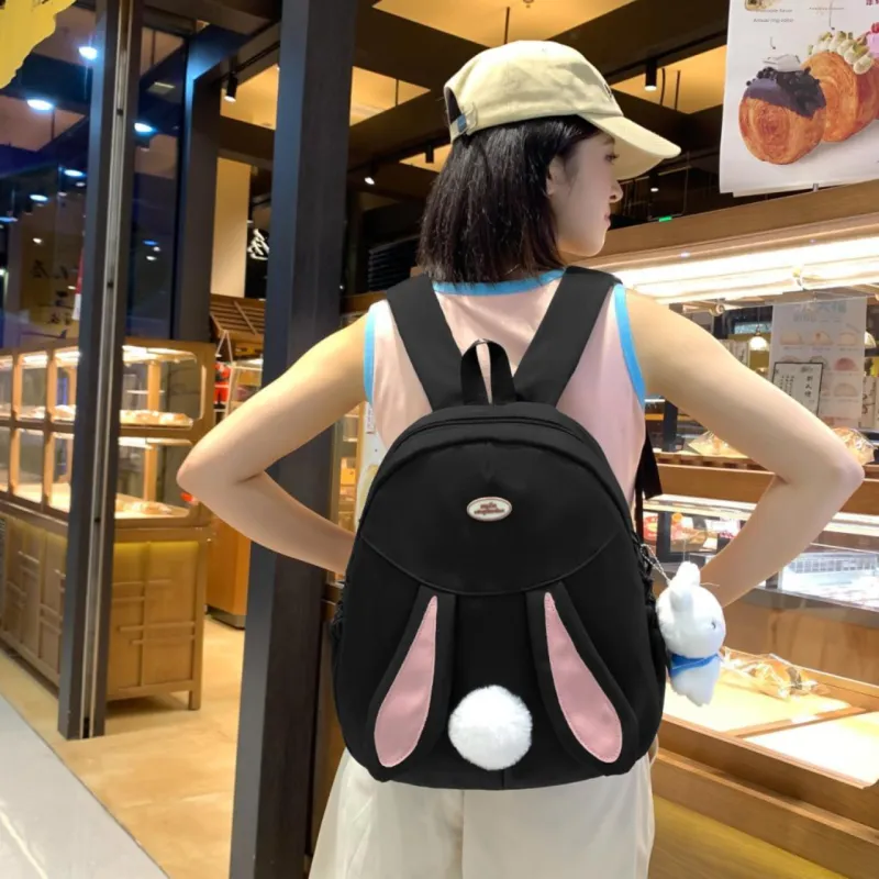 URBAN FOREST Nylon Backpack Unisex White/Black/Pink/Yellow/Blue-8