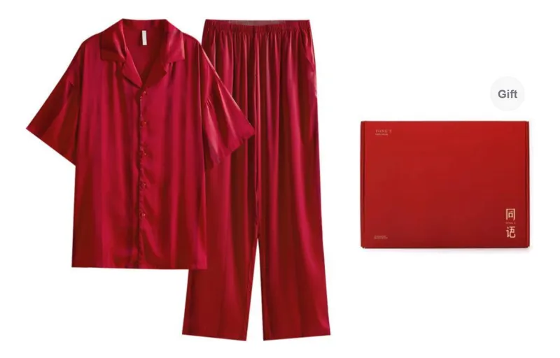 Same Language Pajama Gift Box Men's Red-0