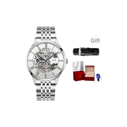 I W CARNIVAL HWGUOJI Автоматический Ручной Механизм Нержавеющая Сталь Ремешок Часы Мужские Серебристый Циферблат