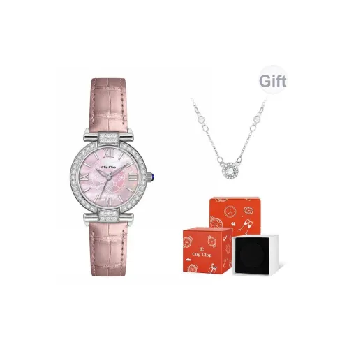 Clip Clop Кварцевый механизм Часы Женские Белый циферблат