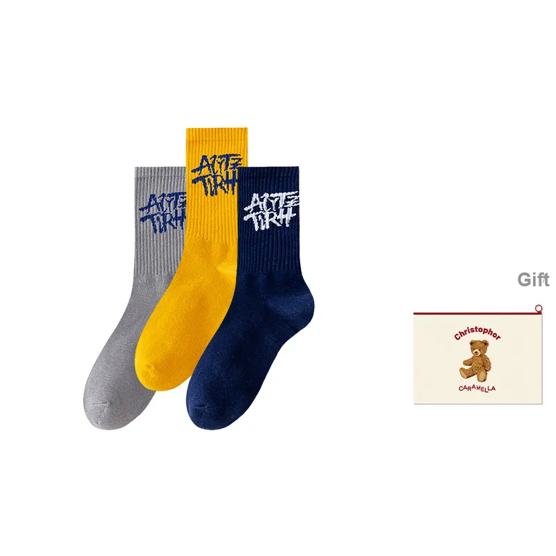 Caramella Mid Calf Socks Men's Shopping Bag Combo-13