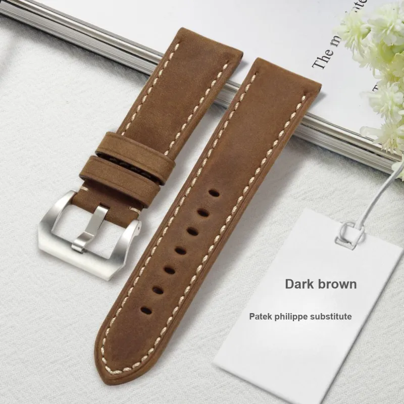 ZHISHENG Compatibility With Panerai Watch Band 24/26mm Universal Interface Width Genuine Leather Material-3