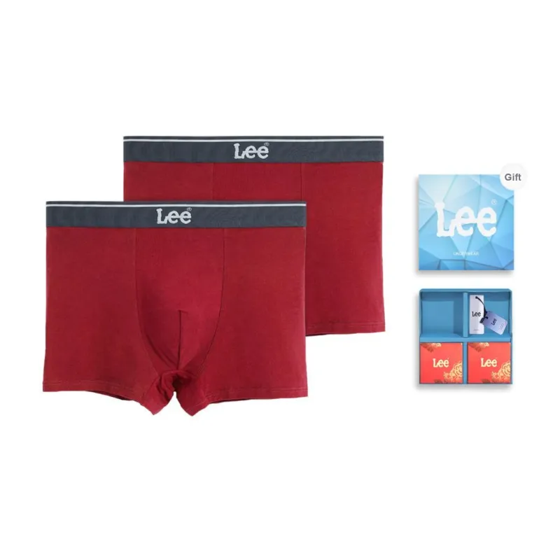 Lee Hui Guang II Generation Underwear Gift Boxes Men's 2 Pack Dark Red+Dark Red-0
