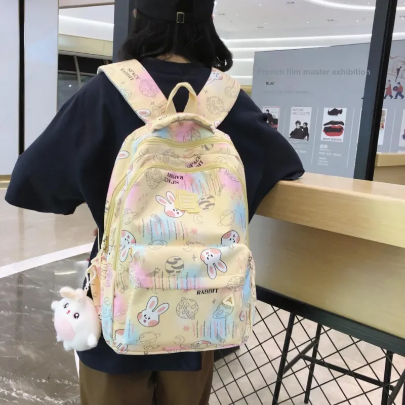 URBAN FOREST Nylon Backpack Regular Women's Pink, Violet, Yellow, Green, Sky Blue-13