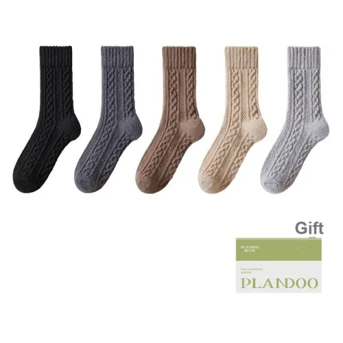 PLANDOO Mid Calf Socks Women's Shopping Bag 5 Pack