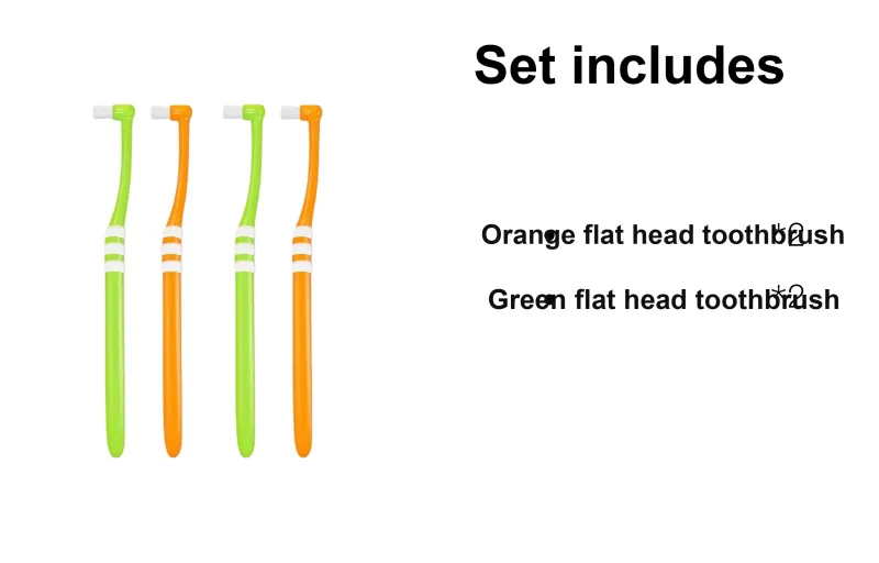 FAWNMUM Single Bundle Flat Head Toothbrushes Cleaning 4 Pcs-1