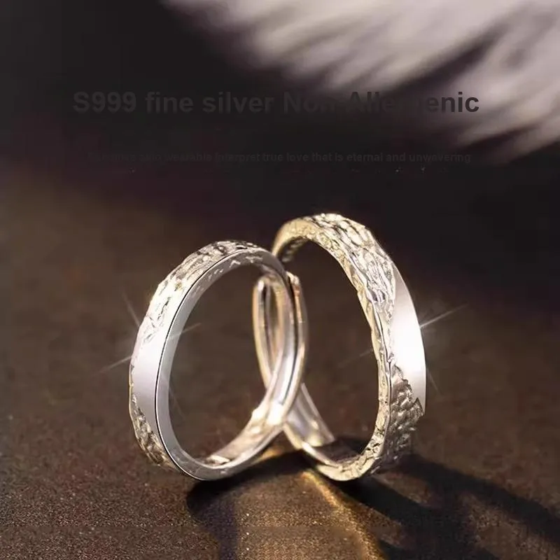 KEMLAIDA 999 Fine Silver Rings Unisex-2