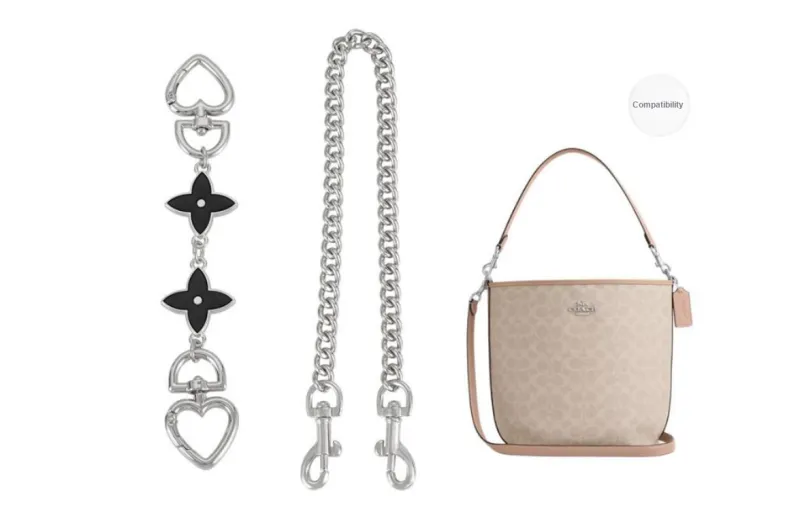 Lan Bao Fan Alloy Metal Bag Accessory Bag Strap Women's Gold/Silver-40
