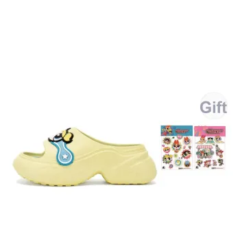 THE POWERPUFF GIRLS x STARTER Slip Resistant Cushioning Slide Slippers Women's Yellow Blue