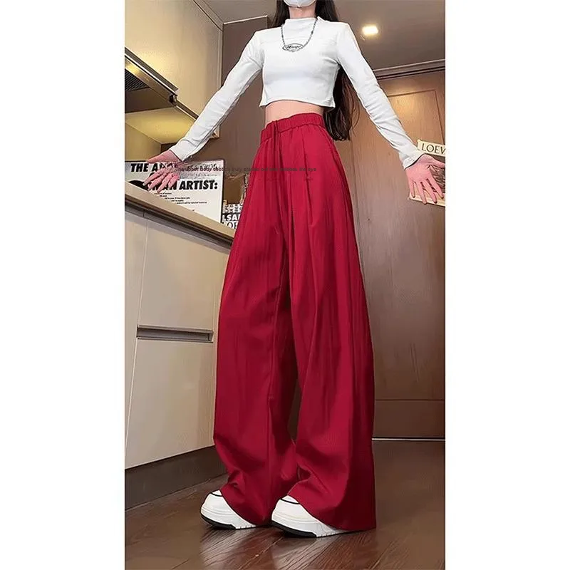 DARK HORSE Casual Pants Unisex Burgundy-4