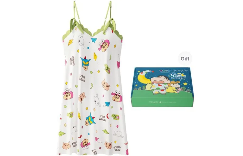 Gongdie x SHINCHAN Pajama Set Unisex White, Gift Box Set-20