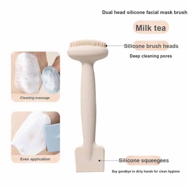 LMLTOP Clay Mask Application Cleaning Massage Facial Cleansing Brushes Dual Head Mask Brush-1
