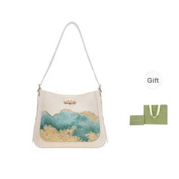 VANESSA HOGAN Cow Leather Bucket Bag, Shoulder Bag Women's White